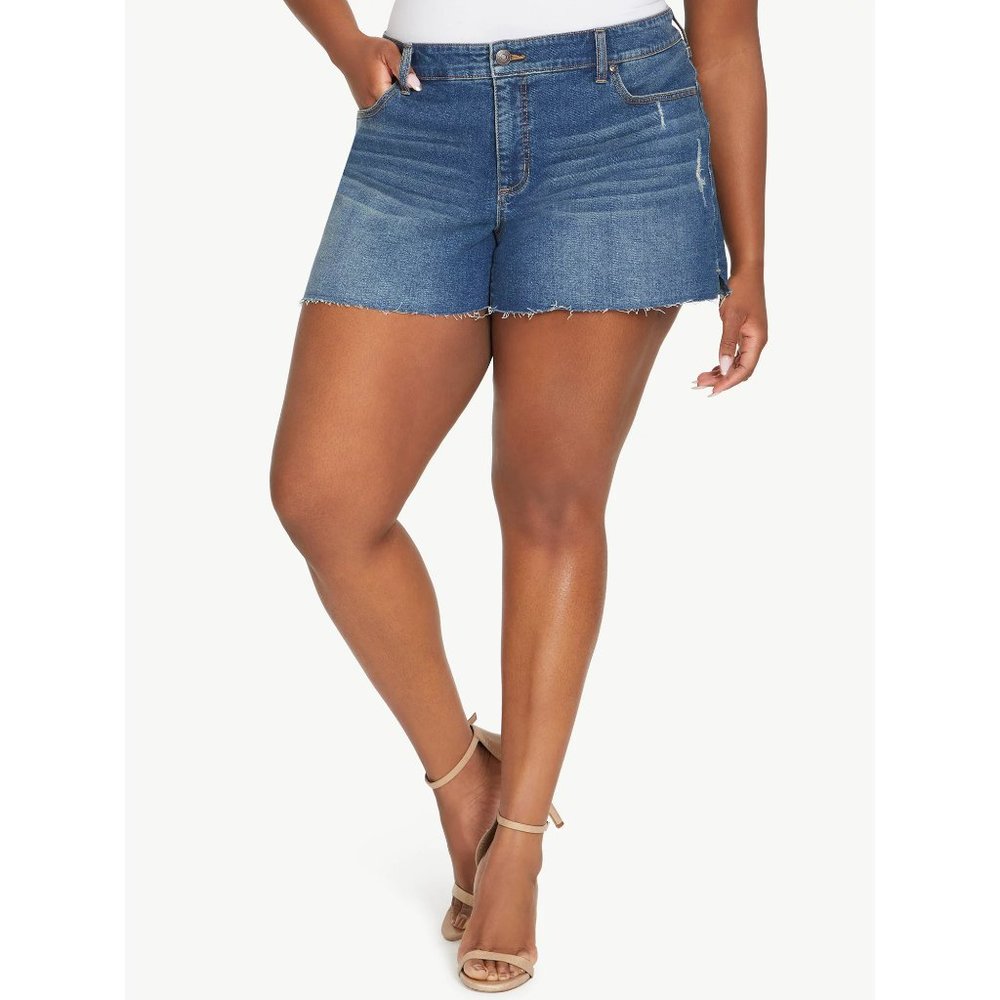 Sofia Vergara Denim Shorts Womens 20 Chi Mid Rise Shortie Jean Cutoff Side Split
